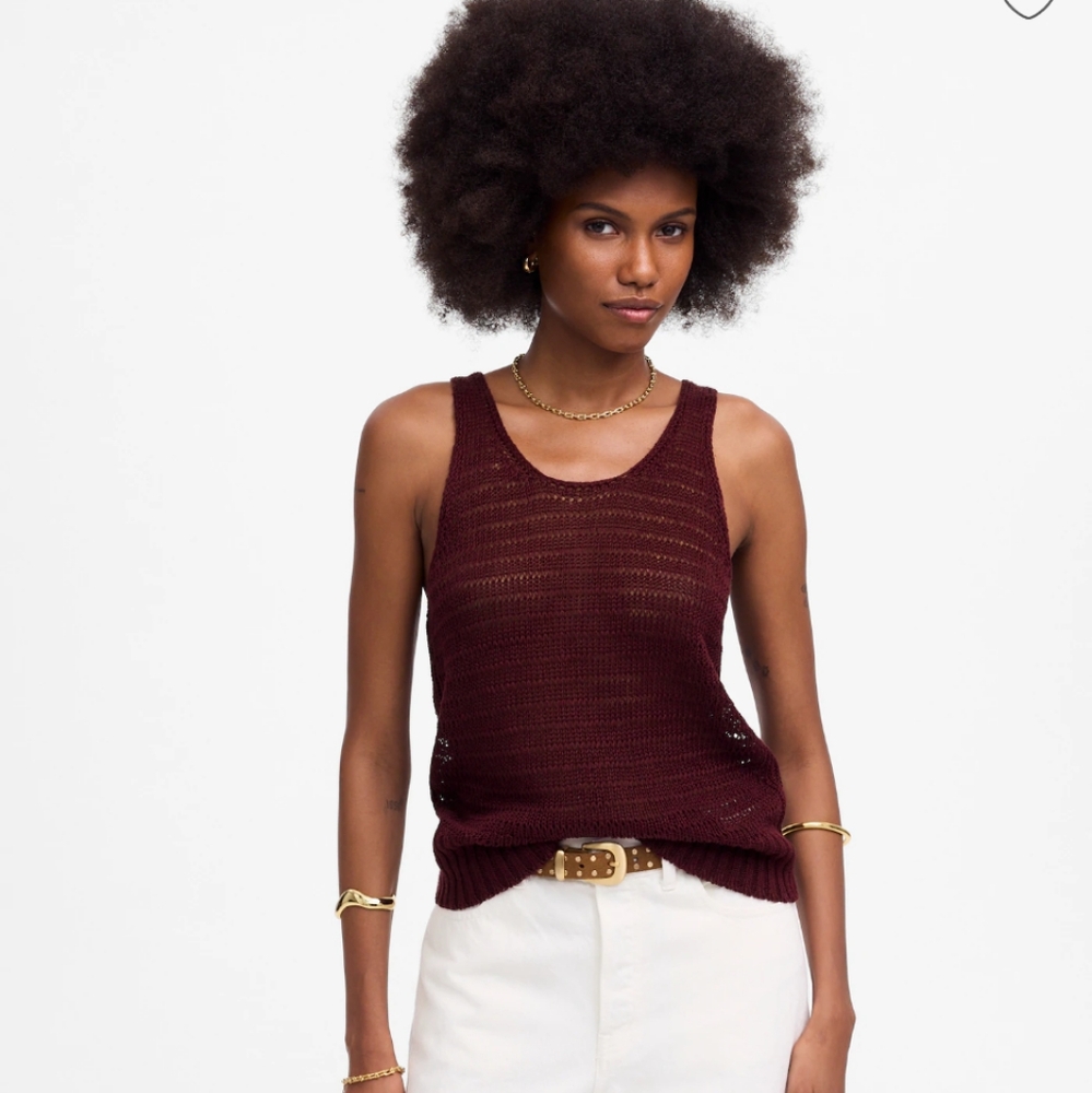 NWT Madewell Linen Knit Tank Top
